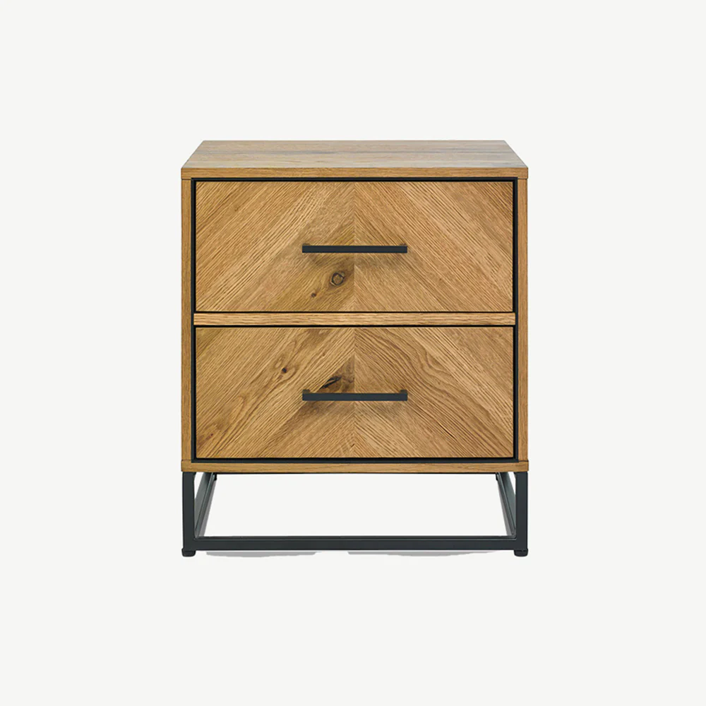 Birchwood Rustic Oak 2 Drawer Nightstand - Image 3