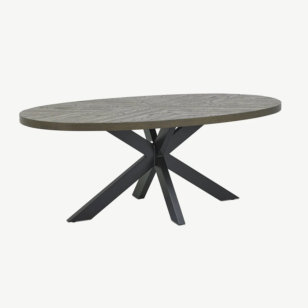 Glendale Fumed Oak 6 Seater Dining Table - Image 4