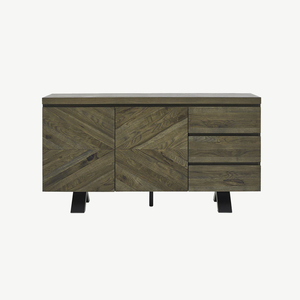 Glendale Fumed Oak Wide Sideboard - Image 4