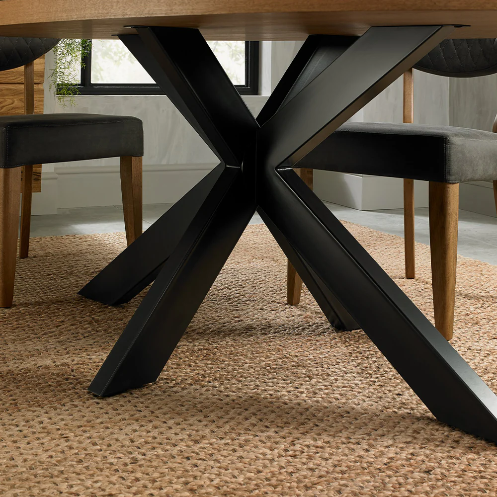 Glendale Rustic Oak 6 Seater Dining Table - Image 3