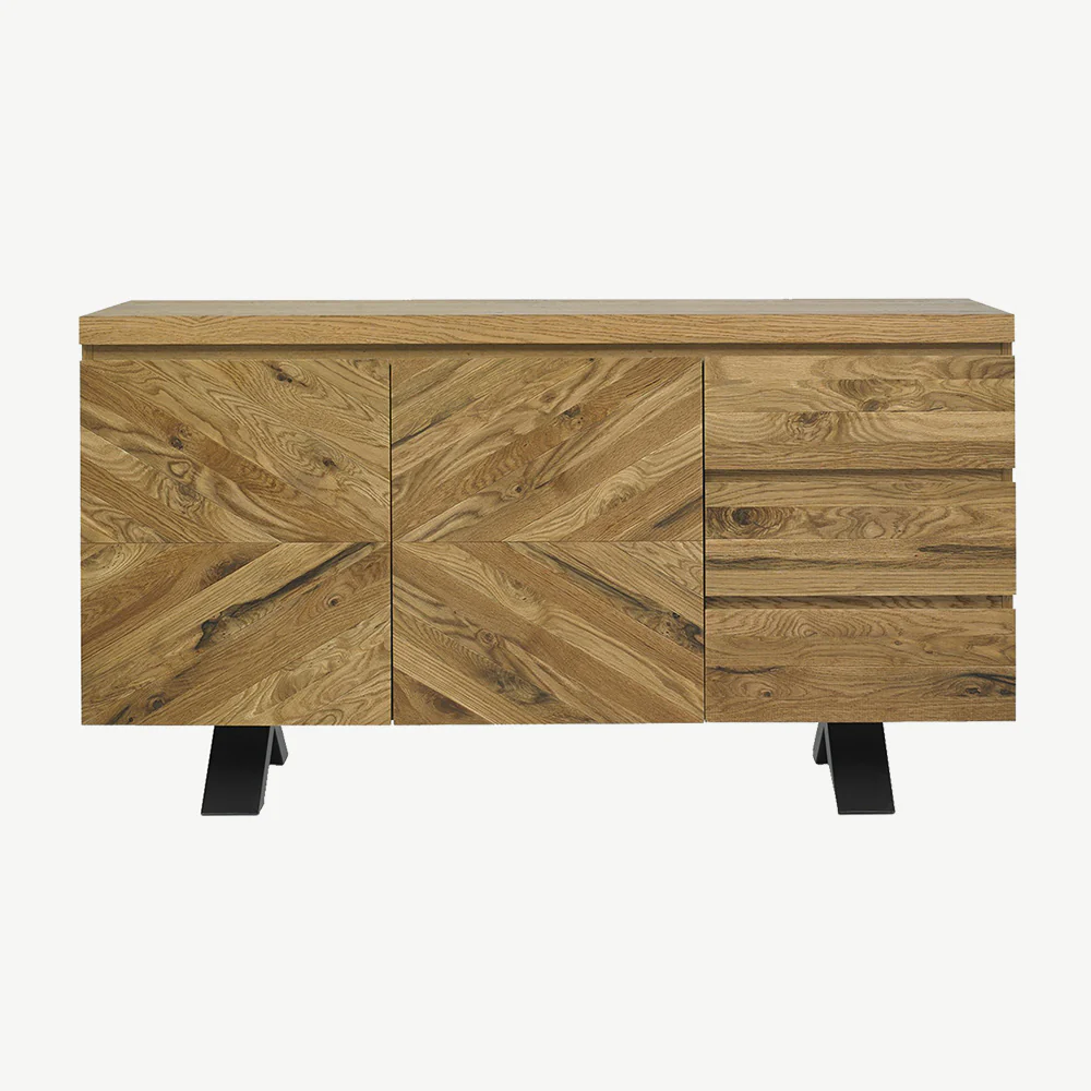 Glendale Rustic Oak Wide Sideboard - Image 3