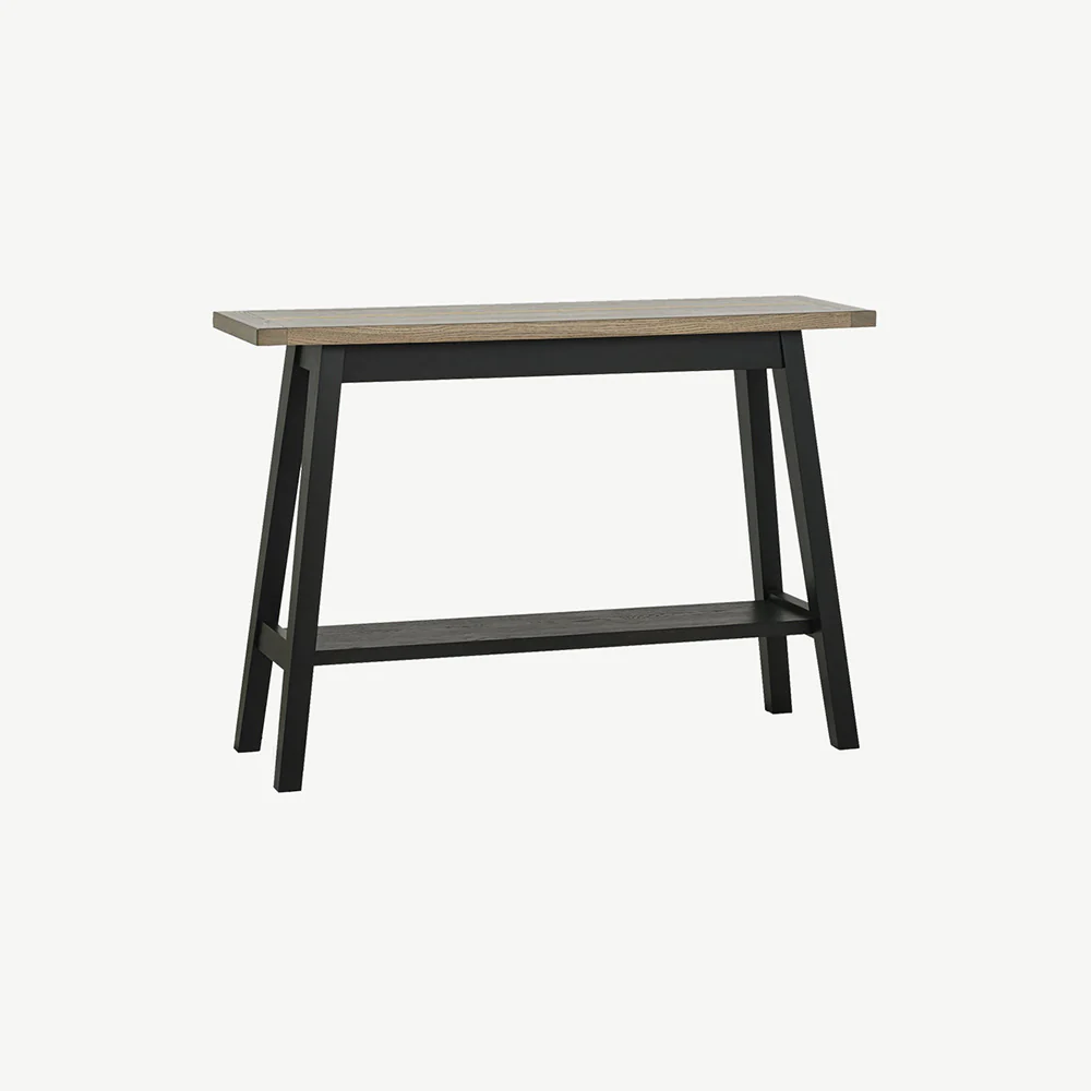 Highgate Weathered Oak Console Table With Shelf - Image 3