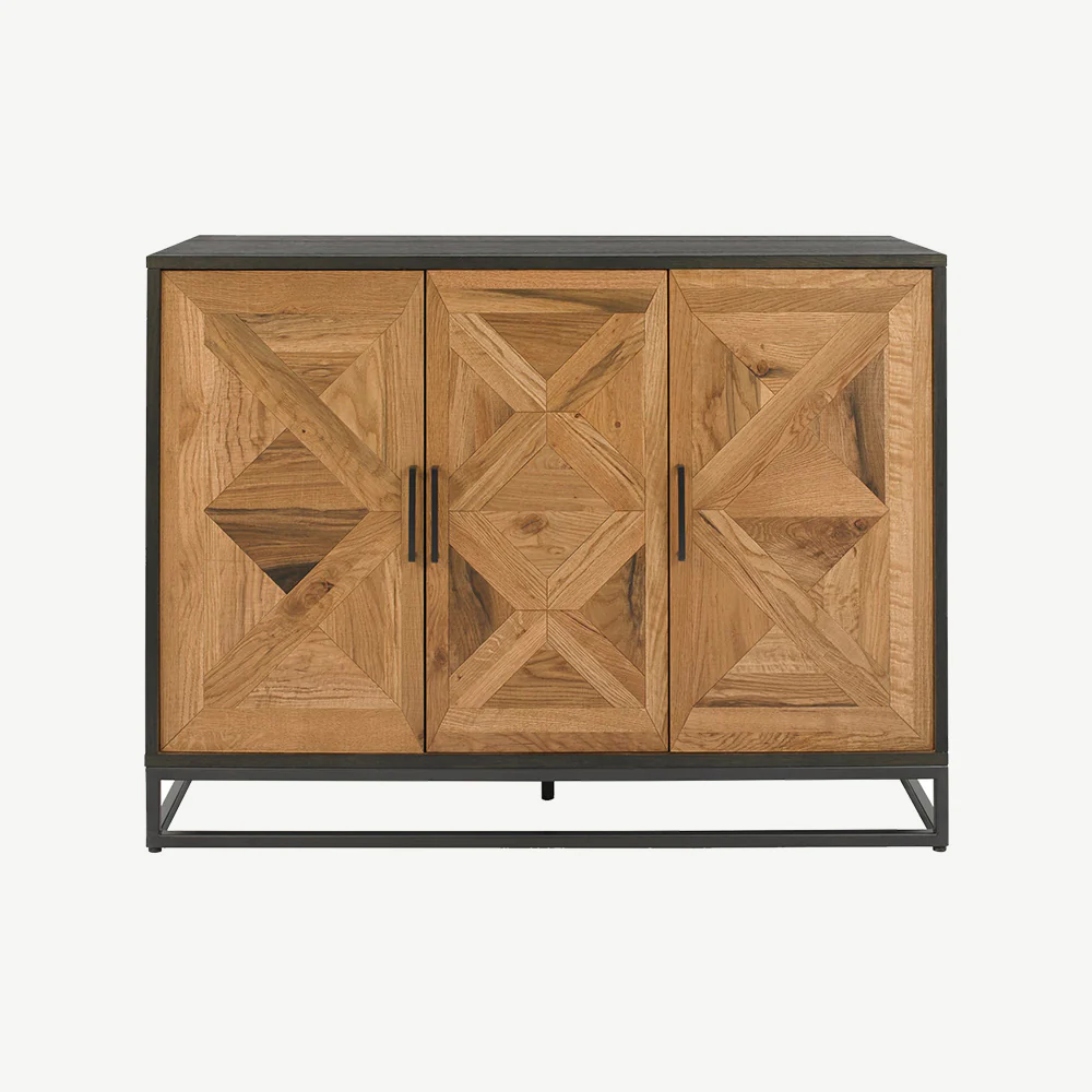 Hindon Rustic Oak & Peppercorn Narrow Sideboard - Image 3